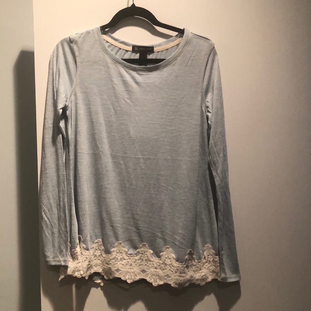 INC Women’s long sleeve lace trimmed T-Shirt